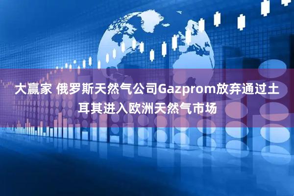 大赢家 俄罗斯天然气公司Gazprom放弃通过土耳其进入欧洲天然气市场