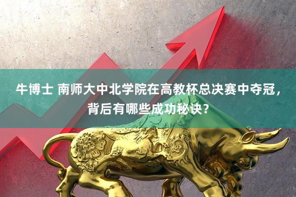 牛博士 南师大中北学院在高教杯总决赛中夺冠，背后有哪些成功秘诀？